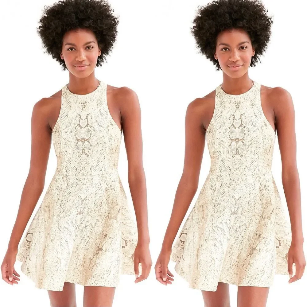 Silence + Noise Roxy Snake Print Scuba Mini Dress